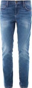The Slouchy Stiletto Mid Rise Relaxed Skinny Jeans - length: standard; pattern: plain; waist: low rise; pocket detail: traditional 5 pocket; style: slim leg; predominant colour: denim; occasions: casual; fibres: cotton - 100%; jeans detail: whiskering, washed/faded; texture group: denim; pattern type: fabric