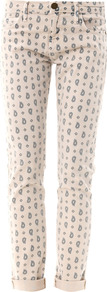 The Roller Relaxed Fit Skinny Jeans - style: skinny leg; pattern: paisley; waist: low rise; pocket detail: traditional 5 pocket; predominant colour: ivory; occasions: casual; length: ankle length; fibres: cotton - stretch; jeans & bottoms detail: turn ups; texture group: denim; pattern type: fabric; pattern size: light/subtle