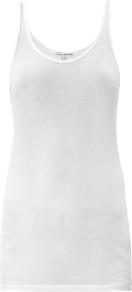 Ribbed Tank Top - sleeve style: spaghetti straps; pattern: plain; style: vest top; predominant colour: white; occasions: casual; length: standard; neckline: scoop; fibres: cotton - stretch; fit: body skimming; sleeve length: sleeveless; texture group: jersey - clingy; pattern type: fabric