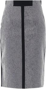 Clivia Skirt - length: below the knee; pattern: plain; style: pencil; fit: tailored/fitted; waist detail: embellishment at waist/feature waistband; waist: high rise; hip detail: fitted at hip; predominant colour: mid grey; secondary colour: black; occasions: evening, work, occasion; fibres: polyester/polyamide - mix; pattern type: fabric; pattern size: standard; texture group: other - light to midweight