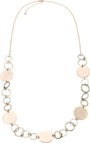 Magnolia Necklace - secondary colour: silver; predominant colour: gold; occasions: casual, work, holiday; style: standard; length: mid; size: standard; material: chain/metal; finish: metallic; embellishment: chain/metal