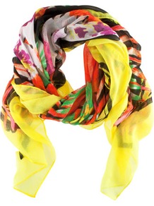 Sarong - predominant colour: yellow; secondary colour: black; occasions: casual, work, holiday; type of pattern: heavy; style: regular; size: standard; material: fabric; trends: statement prints; pattern: patterned/print