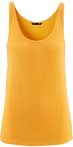 Ribbed Top - sleeve style: standard vest straps/shoulder straps; pattern: plain; waist detail: fitted waist; style: vest top; predominant colour: yellow; occasions: casual, work, holiday; length: standard; neckline: scoop; fibres: viscose/rayon - stretch; fit: body skimming; sleeve length: sleeveless; pattern type: fabric; texture group: jersey - stretchy/drapey