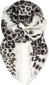 Jaguar Print Scarf - predominant colour: ivory; secondary colour: black; occasions: casual, evening, work; type of pattern: heavy; style: regular; size: standard; material: fabric; pattern: animal print; trends: statement prints