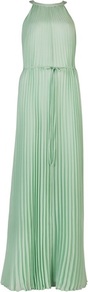 Ted Baker Kaddi Pleated Maxi Dress - fit: fitted at waist; pattern: plain; sleeve style: sleeveless; style: maxi dress; neckline: halter neck; waist detail: belted waist/tie at waist/drawstring; predominant colour: pistachio; occasions: evening, occasion; length: floor length; fibres: polyester/polyamide - 100%; hip detail: structured pleats at hip; sleeve length: sleeveless; texture group: sheer fabrics/chiffon/organza etc.; bust detail: tiers/frills/bulky drapes/pleats; pattern type: fabric