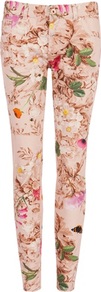 Ted Baker Kyliie Natural Kingdom Printed Denim - style: skinny leg; pocket detail: traditional 5 pocket; waist: mid/regular rise; occasions: casual, evening, holiday; length: ankle length; fibres: cotton - stretch; predominant colour: multicoloured; texture group: denim; trends: high impact florals; pattern type: fabric; pattern size: big & busy; pattern: florals