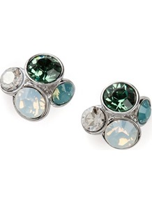 Ted Baker Lynda Jewel Earrings - secondary colour: dark green; predominant colour: silver; occasions: evening, work, occasion; style: stud; length: short; size: small/fine; material: chain/metal; fastening: pierced; trends: metallics; finish: metallic; embellishment: jewels