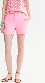 Milly Collection Neon Short - pattern: plain; style: shorts; pocket detail: small back pockets, pockets at the sides; waist detail: belted waist/tie at waist/drawstring; length: mid thigh shorts; waist: mid/regular rise; predominant colour: pink; occasions: casual, evening, holiday; fibres: cotton - stretch; texture group: cotton feel fabrics; trends: fluorescent; fit: slim leg; pattern type: fabric