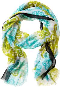 Milly Collection Medallion Scarf - secondary colour: turquoise; predominant colour: lime; occasions: casual, work; type of pattern: standard; style: regular; size: standard; material: fabric; pattern: patterned/print