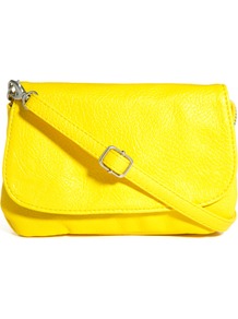 Noleta Small Cross Body Bag - predominant colour: yellow; occasions: casual; style: messenger; length: across body/long; size: mini; material: faux leather; pattern: plain; finish: plain