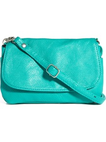 Noleta Small Cross Body Bag - predominant colour: turquoise; occasions: casual; style: messenger; length: across body/long; size: mini; material: faux leather; pattern: plain; finish: plain