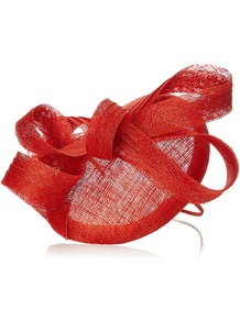 Cece Hat, Orange - predominant colour: terracotta; occasions: occasion; style: fascinator; size: small; material: sinamay; pattern: plain