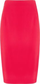 Shocking Pink Pencil Skirt, Pink - pattern: plain; style: pencil; fit: tailored/fitted; waist: high rise; predominant colour: coral; occasions: evening, work, occasion; length: on the knee; fibres: viscose/rayon - stretch; texture group: crepes; pattern type: fabric