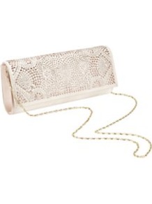 Jewelled Clutch, Black - predominant colour: nude; occasions: evening, occasion; type of pattern: light; style: clutch; length: hand carry; size: small; material: satin; pattern: plain; finish: plain; embellishment: jewels