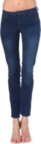Retro Blue Super Skinny Mid Rise Jeans - style: skinny leg; pattern: plain; waist: low rise; pocket detail: traditional 5 pocket; predominant colour: navy; occasions: casual, evening, holiday; length: ankle length; fibres: cotton - stretch; jeans detail: shading down centre of thigh; texture group: denim; pattern type: fabric
