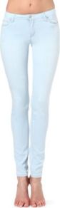 Super Skinny Mid Rise Jeans - style: skinny leg; length: standard; pattern: plain; waist: low rise; pocket detail: traditional 5 pocket; predominant colour: pale blue; occasions: casual, evening, holiday; fibres: cotton - stretch; texture group: denim; pattern type: fabric