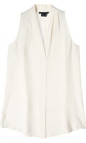 Hylin Silk Sleeveless Drape Top - neckline: low v-neck; pattern: plain; sleeve style: sleeveless; predominant colour: white; occasions: casual, work; length: standard; style: top; fibres: silk - 100%; fit: loose; sleeve length: sleeveless; texture group: silky - light; pattern type: fabric