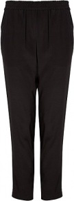 Silk Narrow Trousers - pattern: plain; waist detail: elasticated waist; waist: mid/regular rise; predominant colour: black; occasions: casual, evening, work; length: ankle length; texture group: silky - light; fit: slim leg; pattern type: fabric; style: standard; fibres: silk - stretch