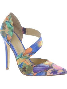 Ponder Pointed High Heels - occasions: evening, work, occasion; predominant colour: multicoloured; material: fabric; heel: stiletto; toe: pointed toe; style: courts; trends: statement prints; finish: plain; pattern: patterned/print; heel height: very high
