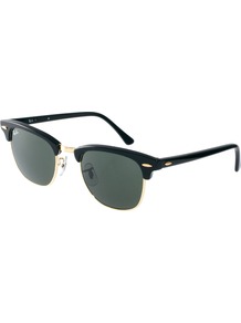 Crystal Green And Black Clubmaster Sunglasses - predominant colour: black; occasions: casual, holiday; style: d frame; size: standard; material: chain/metal; pattern: plain; finish: plain