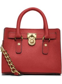 Hamilton Mini Cross Body Bag - predominant colour: true red; occasions: casual, work; style: tote; length: handle; size: small; material: leather; pattern: plain; finish: plain; embellishment: chain/metal