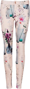 Ted Baker Heidiy Water Bottle Printed Denim - style: skinny leg; length: standard; pocket detail: traditional 5 pocket; waist: mid/regular rise; occasions: casual, evening, holiday; fibres: cotton - stretch; predominant colour: multicoloured; texture group: denim; trends: statement prints; pattern type: fabric; pattern size: big & busy; pattern: patterned/print