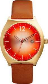 Orange Burst Face Watch - predominant colour: bright orange; secondary colour: tan; occasions: casual, work; style: leather strap; size: standard; material: leather; finish: plain; pattern: plain