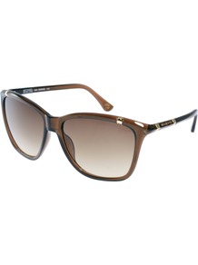 Beth Sunglasses - predominant colour: chocolate brown; occasions: casual, holiday; style: d frame; size: large; material: plastic/rubber; pattern: plain; finish: plain