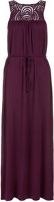 Deep Purple Cut Out Cornelli Maxi Dress - neckline: round neck; pattern: plain; sleeve style: sleeveless; style: maxi dress; waist detail: belted waist/tie at waist/drawstring; predominant colour: aubergine; occasions: casual, occasion, holiday; length: floor length; fit: body skimming; fibres: viscose/rayon - stretch; bust detail: contrast pattern/fabric/detail at bust; sleeve length: sleeveless; pattern type: fabric; texture group: jersey - stretchy/drapey