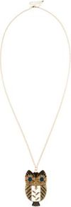 Gold Owl Pendant Necklace - predominant colour: gold; occasions: casual; style: pendant; length: long; size: small; material: chain/metal; finish: metallic