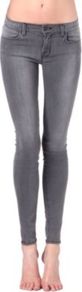 Onyx Super Skinny Mid Rise Jeans - style: skinny leg; length: standard; pattern: plain; pocket detail: traditional 5 pocket; waist: mid/regular rise; predominant colour: mid grey; occasions: casual, evening; fibres: cotton - stretch; jeans detail: shading down centre of thigh; texture group: denim; pattern type: fabric