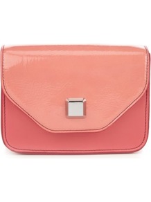 Limited Collection Boxy Chain Bag - predominant colour: coral; occasions: evening; style: clutch; length: hand carry; size: small; material: faux leather; pattern: plain; finish: patent