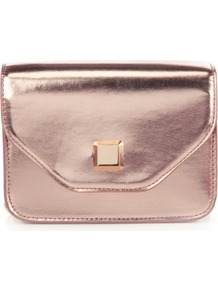 Limited Collection Boxy Chain Bag - predominant colour: blush; occasions: evening; style: clutch; length: hand carry; size: small; material: faux leather; pattern: plain; finish: patent