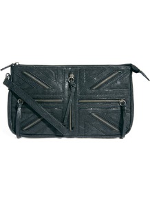 Unity Zip Feature Clutch Bag - predominant colour: black; occasions: casual, evening; style: clutch; length: hand carry; size: small; material: faux leather; embellishment: zips; pattern: plain; finish: plain