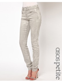 Petite Elgin Supersoft Skinny Jeans In Soft Grey Acid Wash - style: skinny leg; length: standard; pattern: plain; pocket detail: traditional 5 pocket; waist: mid/regular rise; predominant colour: light grey; occasions: casual, evening, holiday; fibres: cotton - stretch; texture group: denim; pattern type: fabric
