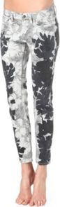 Jungle Skinny Low Rise Jean - style: skinny leg; waist: low rise; pocket detail: traditional 5 pocket; secondary colour: light grey; predominant colour: black; occasions: casual, evening, holiday; length: ankle length; fibres: cotton - stretch; texture group: denim; trends: high impact florals; pattern type: fabric; pattern size: big & busy; pattern: patterned/print