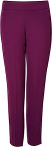 Madera Timba Straight Leg Trousers - pattern: plain; waist: mid/regular rise; predominant colour: magenta; occasions: casual, evening, occasion; length: ankle length; fibres: polyester/polyamide - 100%; texture group: crepes; fit: slim leg; pattern type: fabric; style: standard