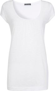 Women's Slub T Shirt, Ivory - neckline: round neck; sleeve style: capped; pattern: plain; style: t-shirt; predominant colour: white; occasions: casual, holiday; length: standard; fibres: viscose/rayon - 100%; fit: body skimming; sleeve length: short sleeve; pattern type: fabric; texture group: jersey - stretchy/drapey