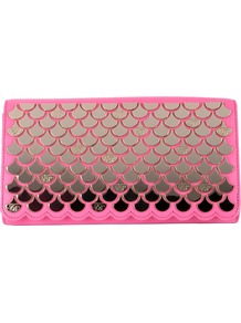 Aireal Fish Scale Clutch Bag, Pink/Gold - predominant colour: hot pink; secondary colour: silver; occasions: evening, occasion; type of pattern: standard; style: clutch; length: hand carry; size: small; material: leather; pattern: plain; trends: metallics; finish: plain; embellishment: chain/metal