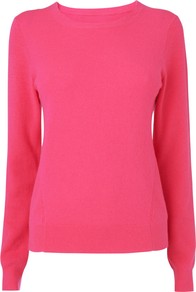 Cashmere Jumper, Bright Pink - neckline: round neck; pattern: plain; style: standard; predominant colour: hot pink; occasions: casual, work; length: standard; fibres: wool - mix; fit: slim fit; sleeve length: long sleeve; sleeve style: standard; texture group: knits/crochet; pattern type: knitted - fine stitch