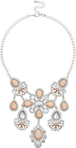 Limited Edition Enamel Peacock Necklace. - predominant colour: nude; secondary colour: silver; occasions: evening, occasion, holiday; style: choker/collar; length: short; size: large/oversized; material: chain/metal; trends: metallics; finish: metallic; embellishment: jewels