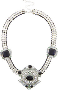 Limited Edition Silver Jewel Necklace - secondary colour: silver; predominant colour: black; occasions: evening, occasion, holiday; style: choker/collar; length: short; size: standard; material: chain/metal; trends: metallics; finish: metallic; embellishment: jewels
