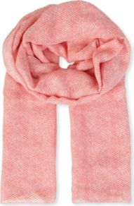 Oriental Daisy Scarf - secondary colour: ivory; predominant colour: pink; occasions: casual, work, holiday; type of pattern: light; style: regular; size: standard; material: fabric; pattern: plain