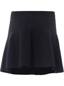 Doreene Mini Skirt - length: mini; pattern: plain; fit: body skimming; waist detail: fitted waist; waist: high rise; predominant colour: black; occasions: casual, evening, holiday; style: fit & flare; fibres: viscose/rayon - stretch; hip detail: soft pleats at hip/draping at hip/flared at hip; texture group: knits/crochet; pattern type: knitted - fine stitch