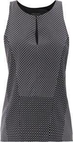 Adele Star Print Silk Top - neckline: round neck; sleeve style: sleeveless; secondary colour: white; predominant colour: navy; occasions: casual; length: standard; style: top; fibres: silk - mix; fit: tailored/fitted; sleeve length: sleeveless; texture group: crepes; pattern type: fabric; pattern size: light/subtle; pattern: patterned/print