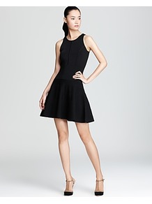 Flare Dress Delilah - length: mid thigh; neckline: round neck; pattern: plain; sleeve style: sleeveless; waist detail: fitted waist; predominant colour: black; occasions: evening, work, occasion, holiday; fit: fitted at waist & bust; style: fit & flare; fibres: viscose/rayon - stretch; sleeve length: sleeveless; pattern type: fabric; texture group: other - stretchy