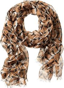 Heritage Giraffe Scarf - predominant colour: camel; occasions: casual; type of pattern: standard; style: regular; size: standard; material: fabric; pattern: animal print