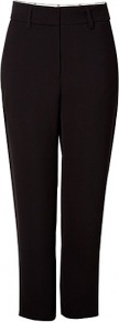 Black Relaxed Fit Crepe Trousers - pattern: plain; pocket detail: small back pockets, pockets at the sides; waist: mid/regular rise; predominant colour: black; occasions: casual, evening, work; length: ankle length; fibres: polyester/polyamide - mix; texture group: crepes; fit: straight leg; pattern type: fabric; style: standard