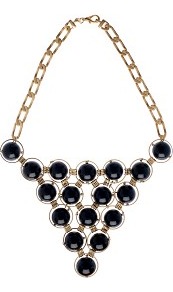 Statement Ball Necklace - secondary colour: gold; predominant colour: black; occasions: evening, occasion, holiday; style: choker/collar; length: short; size: large/oversized; material: chain/metal; finish: plain; embellishment: beading