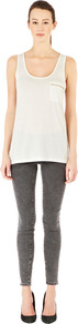 Zip Pocket Vest - sleeve style: standard vest straps/shoulder straps; pattern: plain; style: vest top; predominant colour: ivory; occasions: casual; length: standard; neckline: scoop; fibres: viscose/rayon - 100%; fit: straight cut; sleeve length: sleeveless; pattern type: fabric; texture group: jersey - stretchy/drapey